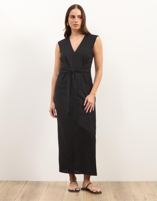 Atmos&Here - Sadie Linen Blend Midi Dress