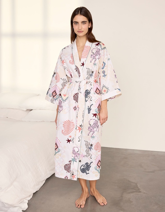 Chelsea Peers - Cotton Poplin Ikat Longline Kimono