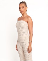 Petal & Pup - Fonte Strapless Knit Top - Cream