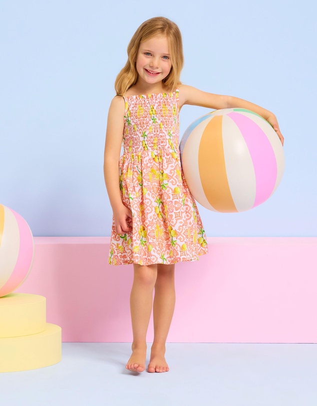 Seafolly - Lemon Tile Shirred Dress - Kids