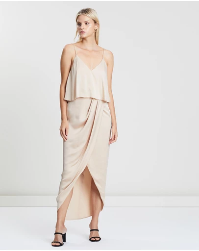 Shona Joy - Luxe Draped Cocktail Frill Dress