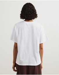 Atmos&Here - High V-Neck Organic Cotton Short Sleeve T-Shirt