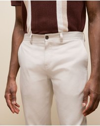 Trenery - Tailored Fit Dobby Twill Pant in Stone