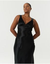 Third Form - Satin Gather Bra Bias Slip Dress