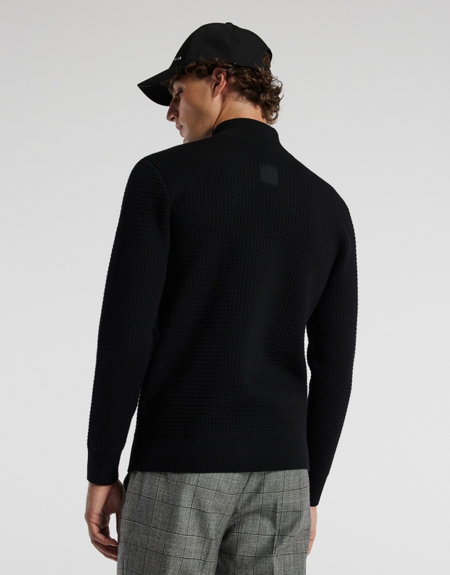 Calibre - Textured Zip Cardigan Black