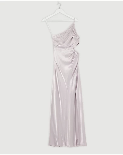 Revibe - Repaired Shona Joy La Lune Asymmetrical Gathered Maxi Dress - AU 8