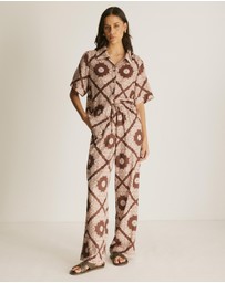 Atmos&Here - Chantilly Printed Satin Pants