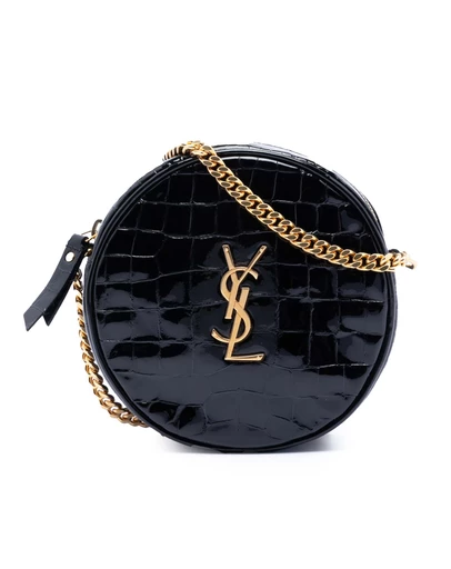 Pre-Loved by Azura Reborn - Pre-Loved Croc Embossed Patent Round Vinyle Camera Bag