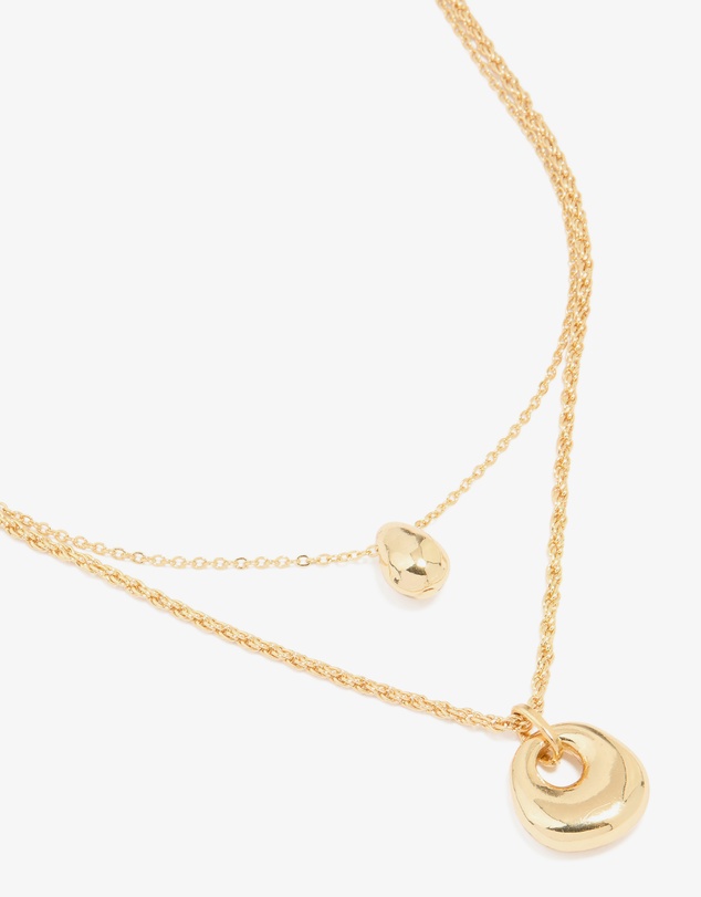 Lovisa - Gold Plated Organic Oval Layered Necklace