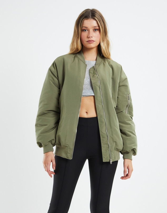 Alice In The Eve - Cora Boyfriend Longline Bomber Jacket