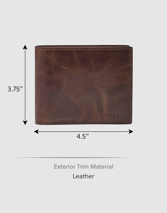 Fossil - Derrick Dark Brown Large Coin Pocket Bifold
