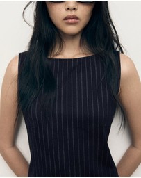 M.N.G - Boat-Neck Pinstripe Dress