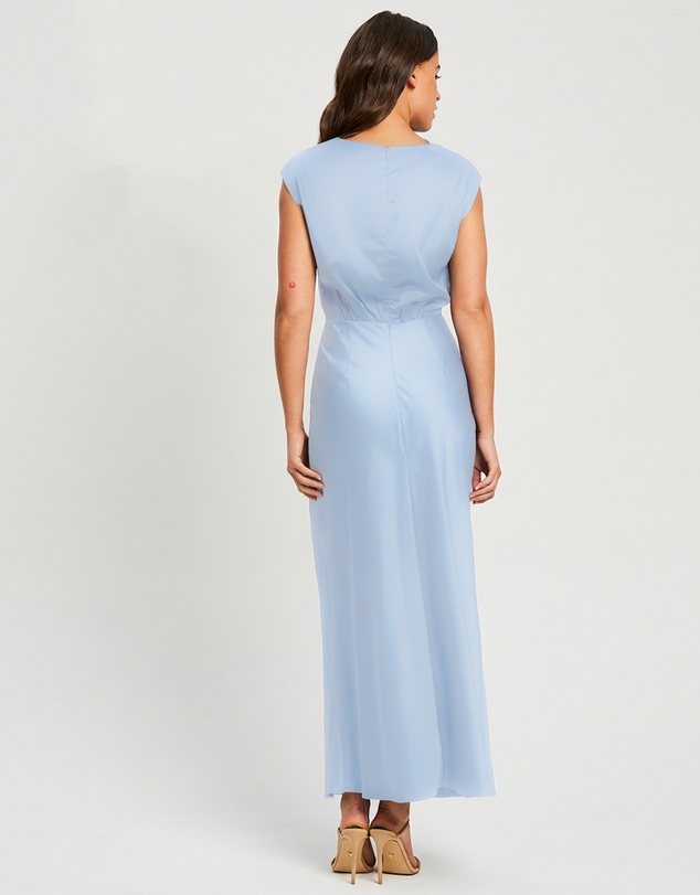 Tussah - Santina Draped Neck Satin Midi Dress