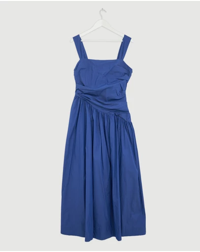 Revibe - Repaired AERE Kylara Ruched Midi Dress - AU 14