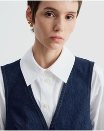 & Other Stories - V-Neck Denim Mini Dress