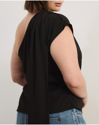 Atmos&Here Curvy - Charlotte One Shoulder Scarf Top