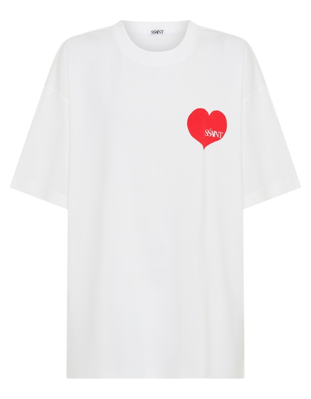 SSAINT - Heart Tee White & Red
