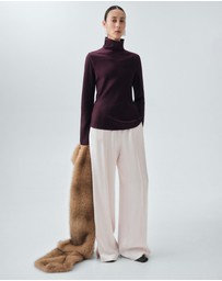 M.N.G - High Collar Satin Blouse