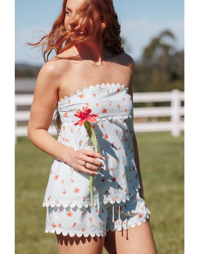 Petal & Pup - Kyle Two Piece Set - Blue Garden Stripe