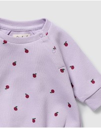 Wilson & Frenchy - Berry Plums Organic Waffle Bodysuit - Babies