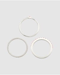 Elli Jewelry - Ring Set Crystal Stacking 925 Sterling Silver