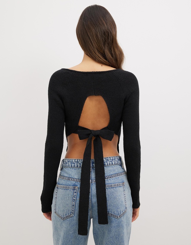 Dazie - Twinkle Tie Back Knit Top