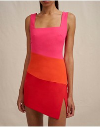 BY JOHNNY. - Technicolour Square Neck Mini Dress