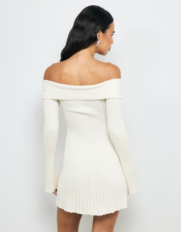 AERE - Gabi Off Shoulder Knitted Mini Dress