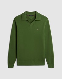 Tommy Hilfiger - Textured Knit Polo Collar Jumper