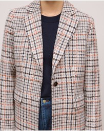 Trenery - Wool Tweed Blazer in Powder Blue