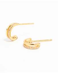 Lovisa - Gold Plated Sterling Silver Double Hoop Earrings