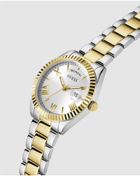 GUESS - Two-Tone Day/Date 36mm White Dial Women's Watch