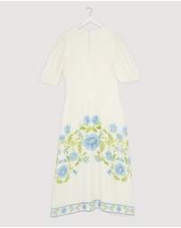 Revibe - Repaired AERE Elladia Puff Sleeve Midi Dress - AU 16