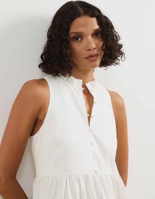Atmos&Here - Aylah Tiered Linen Blend Mini Dress