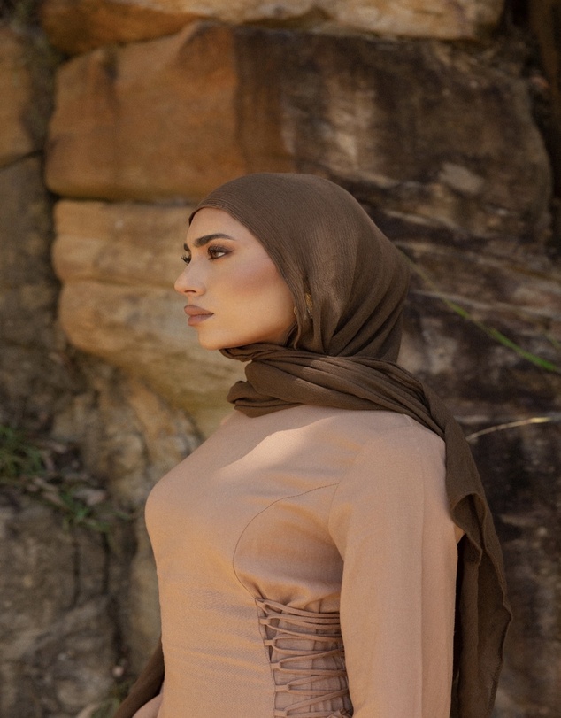 Mod Squad - Luxe Rayon Hijab Frayed Edge - CHOCOLATE 12
