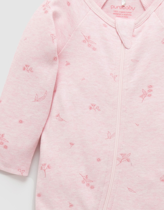 Purebaby - Zip Growsuit & Headband Set-Babies