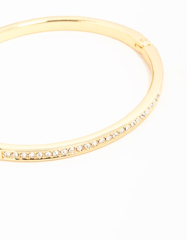 Lovisa - Gold Diamante Hinged Bangle