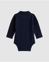Tommy Hilfiger - Pique Long Sleeve Polo Bodysuit Gift Set - Babies