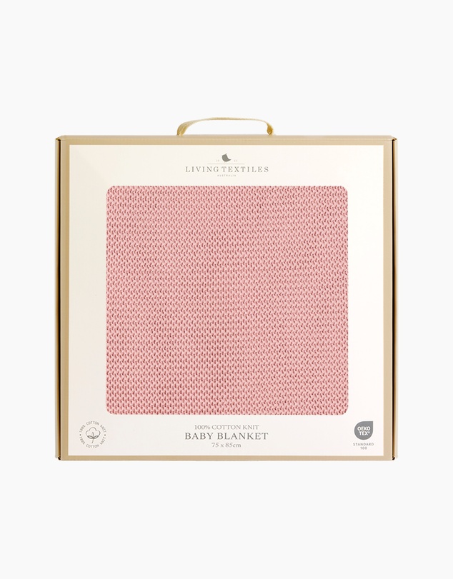 Living Textiles - Pram Knitted Blanket - Dusty Rose