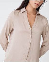Forcast - Lila V-neck Satin Blouse