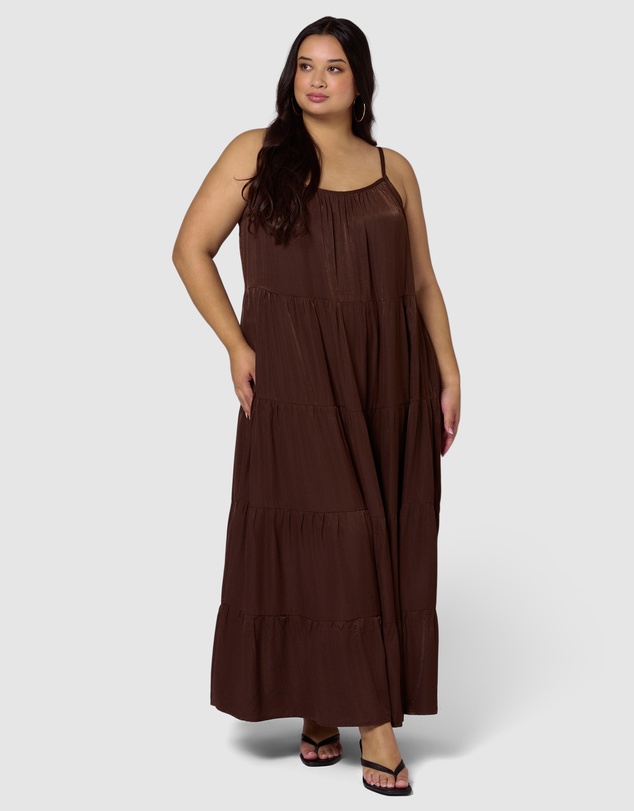 Sunday In The City - Rough Edit Satin Maxi Dress