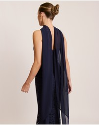 Six Stories - Lace Corset Maxi Dress with Neck Scarf