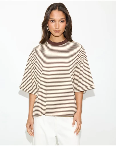 Dazie - Serve Stripe T-Shirt