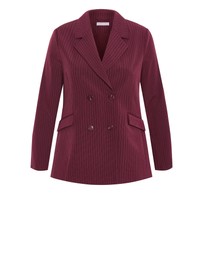 City Chic - Plus size Cora Blue Stripe Blazer - berry