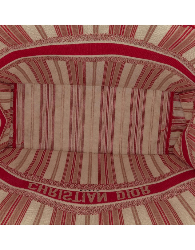 Dior - Pre-Loved Large Striped Book Tote