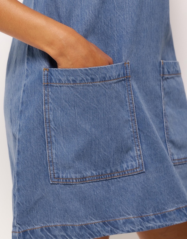 AERE - Neve Denim Twill Mini Dress