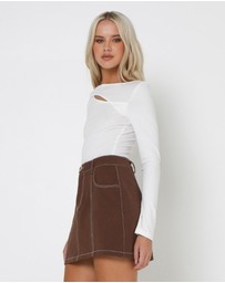 Lost in Lunar  - Poppy Ribbed Top