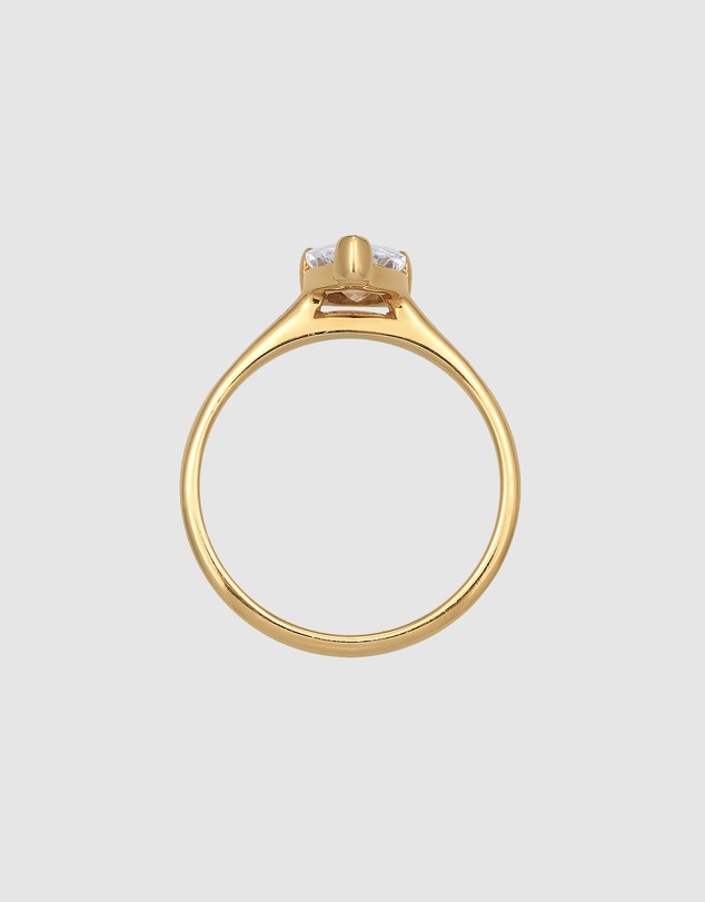 Elli Jewelry - Zirconia Teardrop Band Ring in Gold-Plated 925 Silver