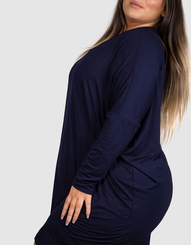 B Free Intimate Apparel - Plus Size Bamboo Long Sleeve Tunic Dress