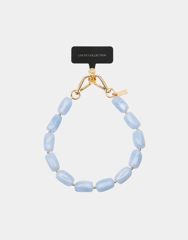 LOUVE COLLECTION - Universal Phone Strap Connector (Black) + Abbey Ocean Breeze Wristlet